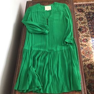 Maeve Brilliant Green Drop Waist Dress